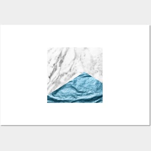 Teal marble Posters and Art